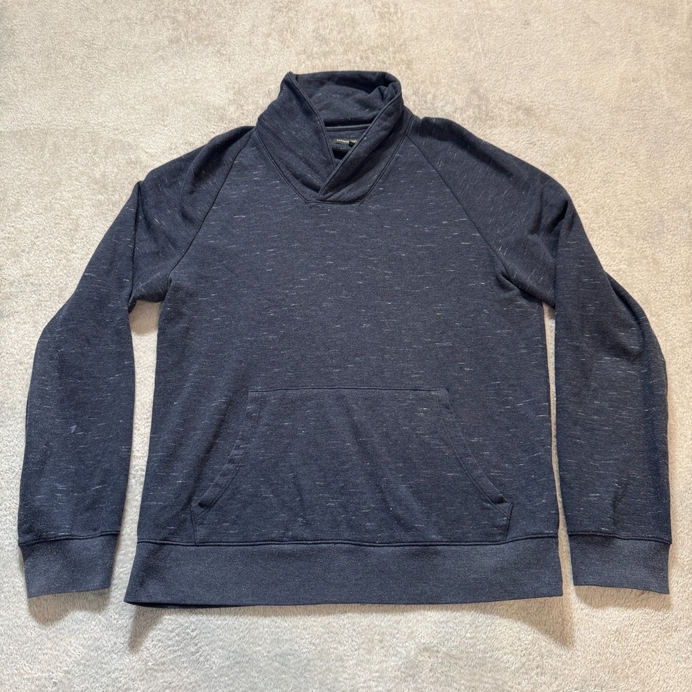 Banana Republic Sweatshirt Mens Medium Blue Pullover Collard‎ Sweater Pocket